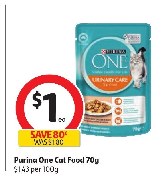 Purina One Cat Food 70g offer at Coles