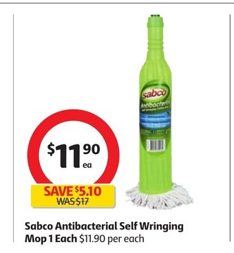 Coles Sabco Antibacterial Self Wringing Mop 1 Each offer