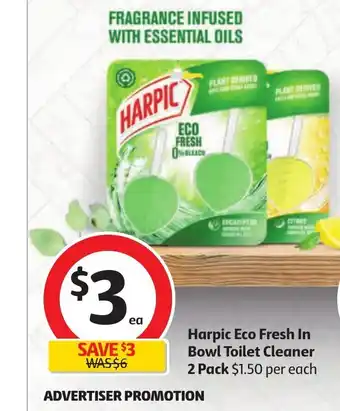 Coles Harpic Eco Fresh In Bowl Toilet Cleaner 2 Pack offer