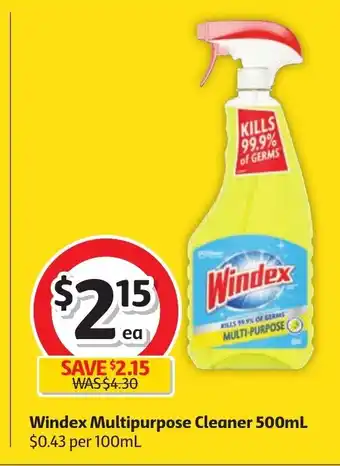 Coles Windex Multipurpose Cleaner 500mL offer