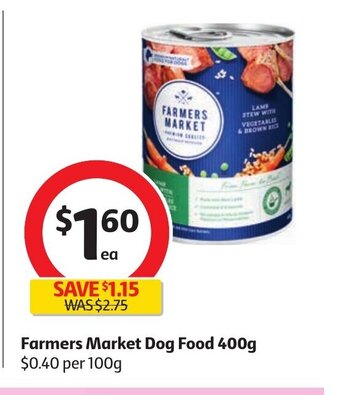 Coles Farmers Market Dog Food 400g offer