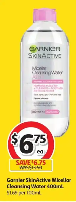 Coles Garnier SkinActive Micellar Cleansing Water 400mL offer