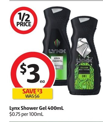 Coles Lynx Shower Gel 400mL offer
