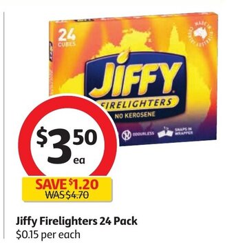 Coles Jiffy Firelighters 24 Pack offer