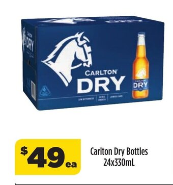 Coles Carlton Dry Bottles 24x330mL offer