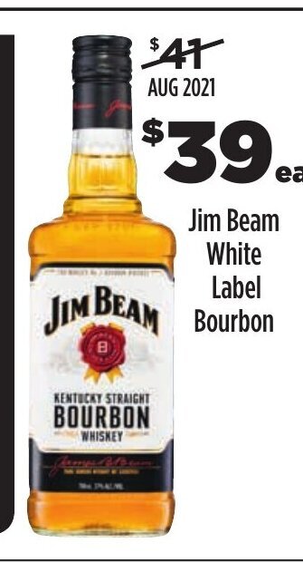 Coles Jim Beam White Label Bourbon offer
