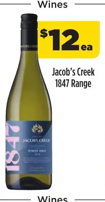 Coles Jacob's Creek 1847 Range offer
