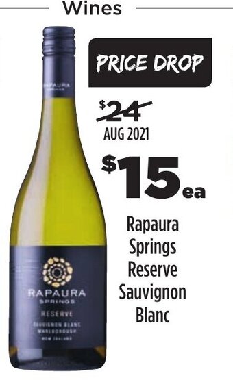 Coles Rapaura Springs Reserve Sauvignon Blanc offer
