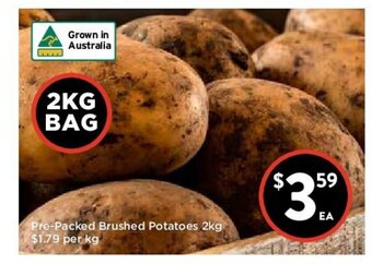 Foodworks Pre-packed Brushed Potatoes 2kg offer