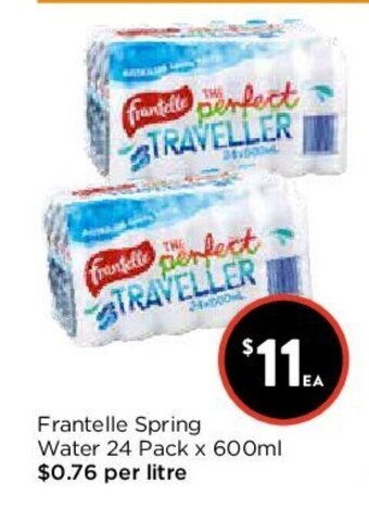 Foodworks Frantelle Spring Water 24 Pack x 600ml offer
