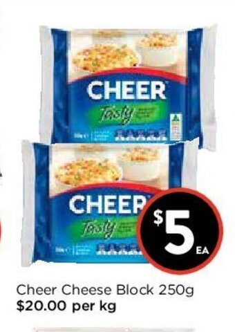 Foodworks Cheer Cheese Block 250g offer