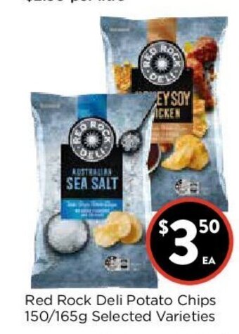 Foodworks Red Rock Deli Potato Chips 150/165g offer