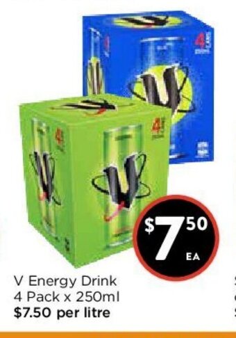 Foodworks V Energy Drink 4 Pack x 250ml offer