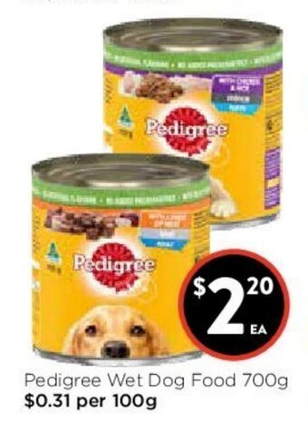 Foodworks Pedigree Wet Dog Food 700g offer