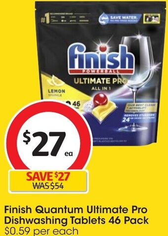 Coles Finish Quantum Ultimate Pro Dishwashing Tablets 46 Pack offer