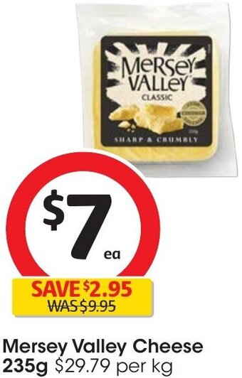 Coles Mersey Valley Cheese 235g offer