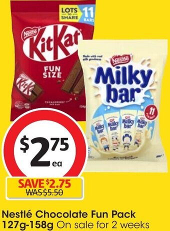 Coles Nestlé Chocolate Fun Pack 127g-158g offer