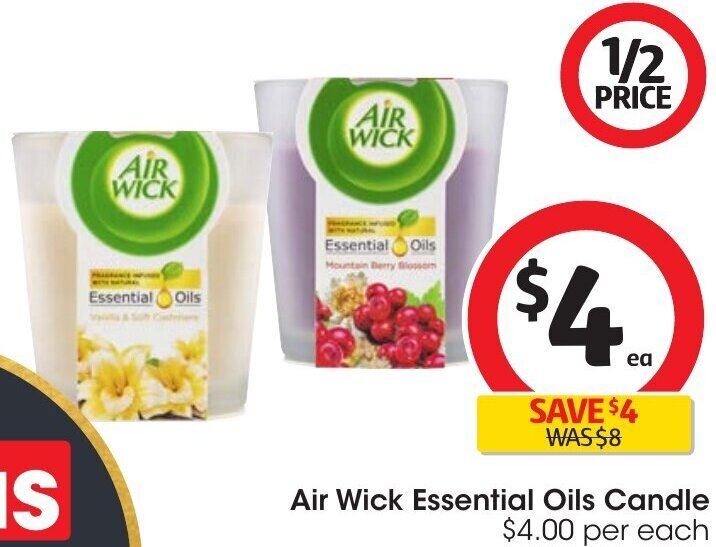 Air Wick Essential Oils Candle offer at Coles