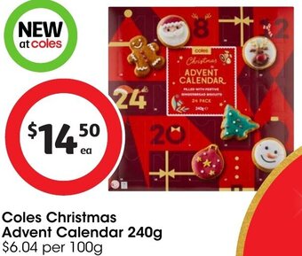 Coles Coles Christmas Advent Calendar 240g offer