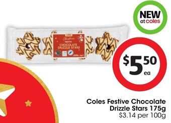 Coles Coles Festive Chocolate Drizzle Stars 175g offer