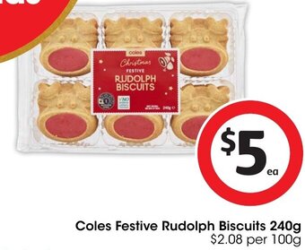 Coles Coles Festive Rudolph Biscuits 240g offer