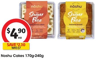 Coles Noshu Cakes 170g-240g offer