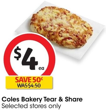 Coles Coles Bakery Tear & Share offer