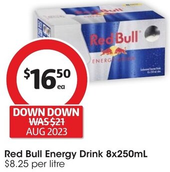 Coles Red Bull Energy Drink 8x250mL offer