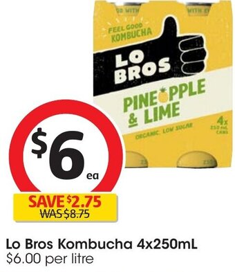 Coles Lo Bros Kombucha 4x250mL offer