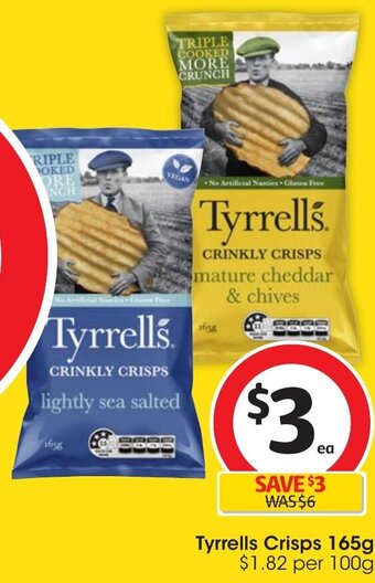 Coles Tyrrells Crisps 165g offer