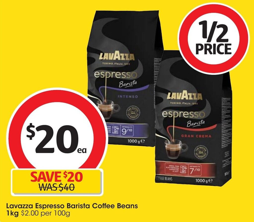 Lavazza Espresso Barista Coffee Beans 1kg offer at Coles