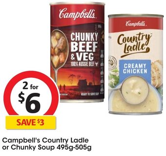 Coles Campbell's Country Ladle or Chunky Soup 495g-505g offer