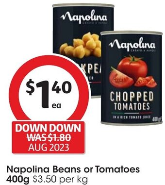 Coles Napolina Beans or Tomatoes 400g offer