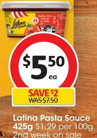 Coles Latina Pasta Sauce 425g offer