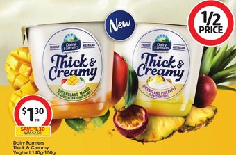 Coles Dairy Farmers Thick & Creamy Yoghurt 140g-150g offer