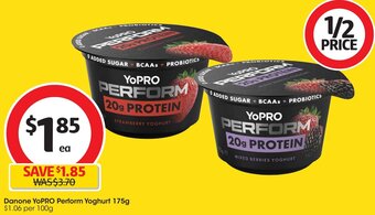 Coles Danone YoPRO Perform Yoghurt 175g offer