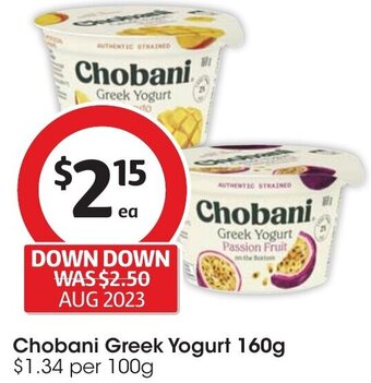 Coles Chobani Greek Yogurt 160g offer