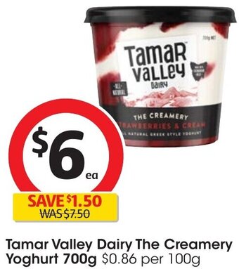 Coles Tamar Valley Dairy The Creamery Yoghurt 700g offer