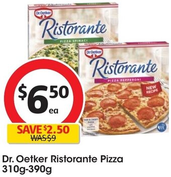 Coles Dr. Oetker Ristorante Pizza 310g-390g offer