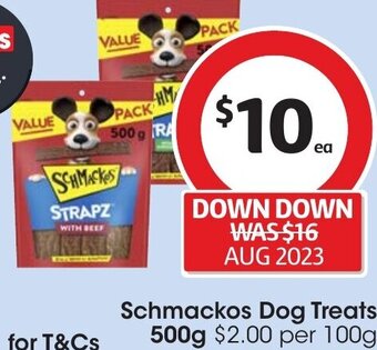 Coles Schmackos Dog Treats 500g offer