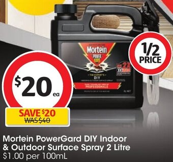 Coles Mortein PowerGard DIY Indoor & Outdoor Surface Spray 2 Litre offer