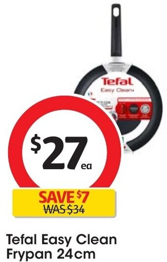 Coles Tefal Easy Clean Frypan 24cm offer
