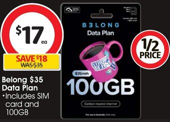 Coles Belong $35 Data Plan offer