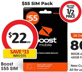Coles Boost $55 SIM offer