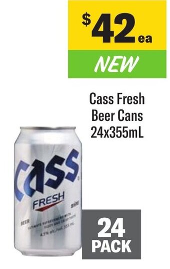 Coles Cass Fresh Beer Cans 24x355mL offer