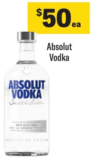 Coles Absolut Vodka offer