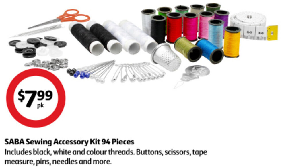SABA Sewing Accessory Kit 94 Pieces offer at Coles