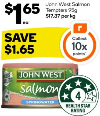 Woolworths John West Salmon Tempters 95g offer
