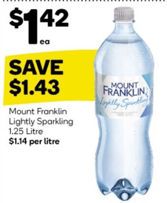 Woolworths Mount Franklin Lightly Sparkling 1.25 Litre offer