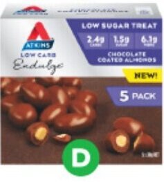 Woolworths Atkins Endulge Chocolate Almonds Pk 5 offer